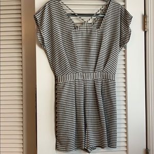 BCBG grey/white striped romper